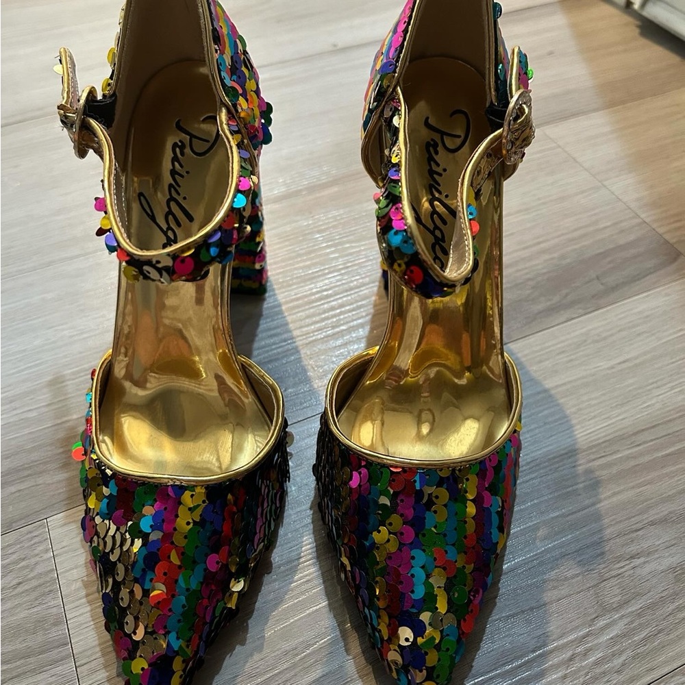 New without tags, privileged brand, sequin, heeled shoe - Picture 3 of 4